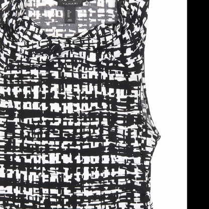 Close-up detail of Tahari women’s black basic tank, size L