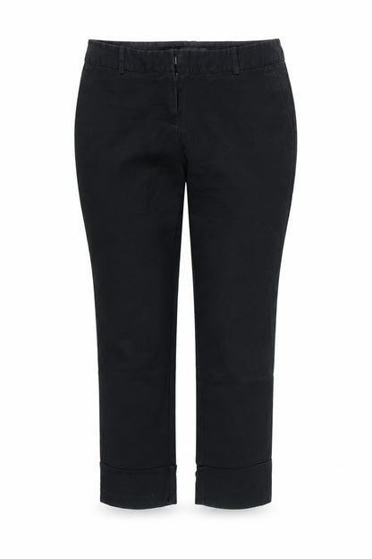 Front view of Next women’s black tapered jeans, size UK 8, 24-inch leg