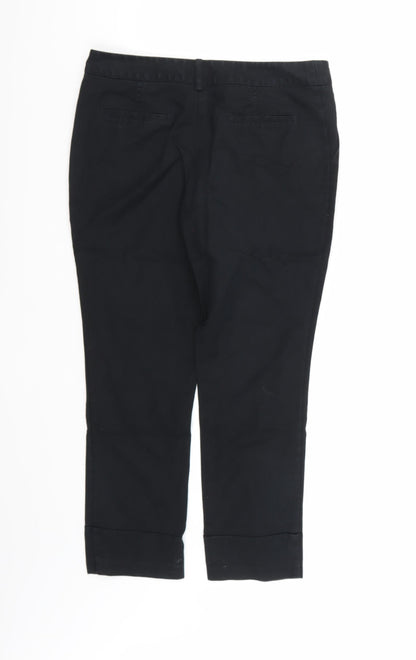 Back view of Next women’s black tapered jeans, size UK 8, 24-inch leg