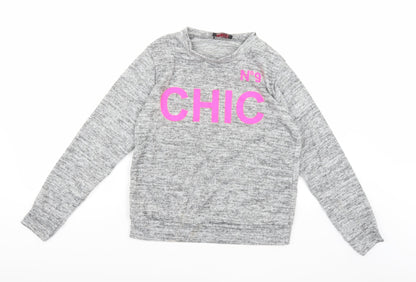 Additional front view of Finella women’s grey knit jumper, size M