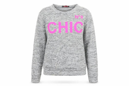 Front view of Finella women’s grey knit jumper, size M