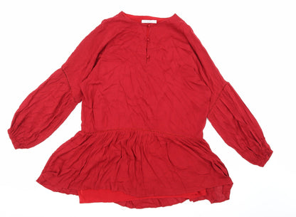 Front view of ARTLOVE Paris women’s red basic blouse, size L