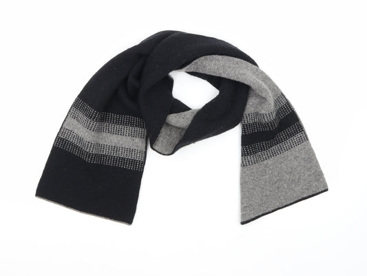 Preworn Mens Black  Knit Rectangle Scarf Scarf One Size