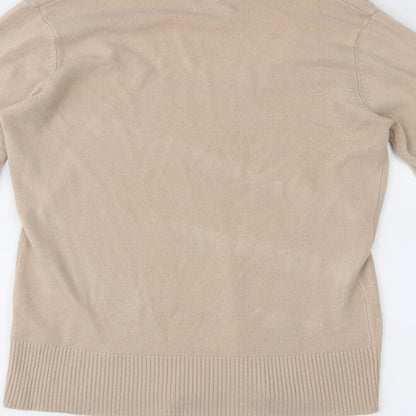 Brand and care label for Sarah Hamilton women’s beige jumper, size M