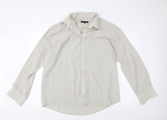 Avenue Mens Beige    Button-Up Size XL