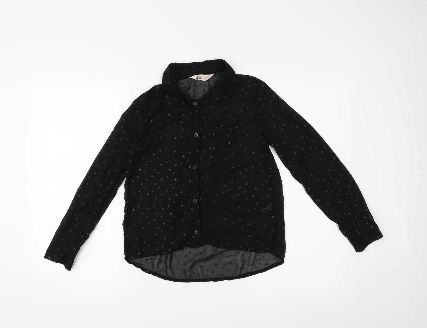 H&M Girls Black   Basic Button-Up Size 12 Years