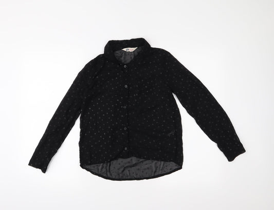 H&M Girls Black   Basic Button-Up Size 12 Years