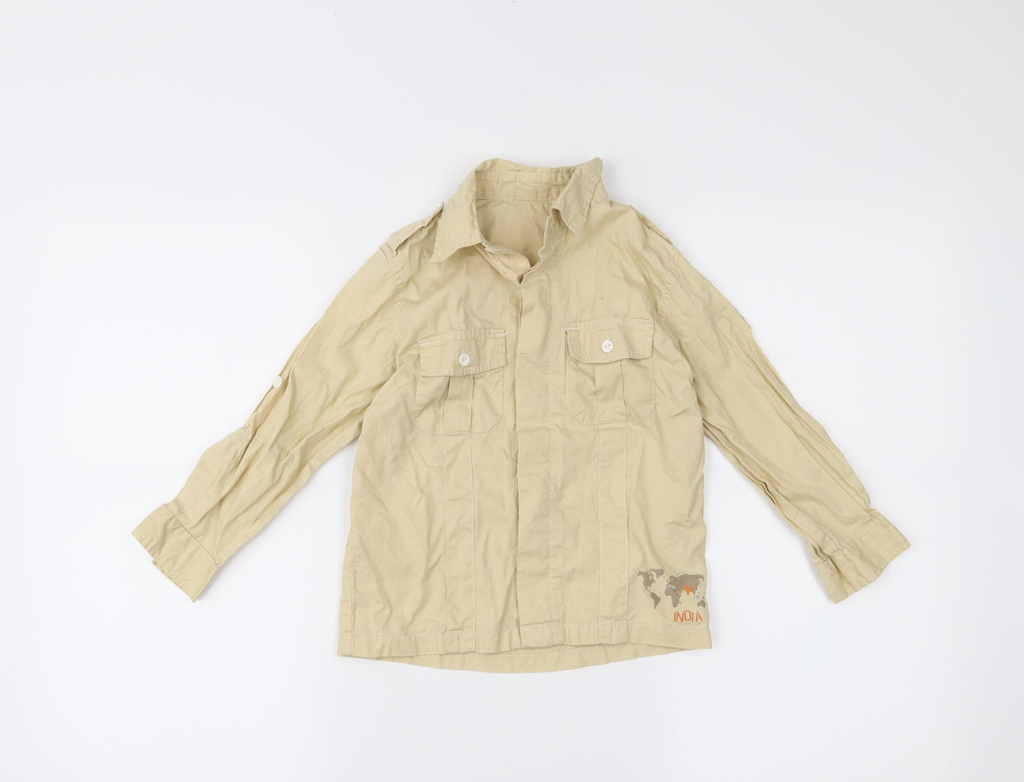 5.10.15 Boys Beige   Basic Button-Up Size 5 Years