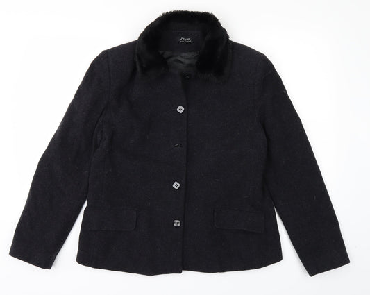 Etam Womens Black   Overcoat Coat Size 12