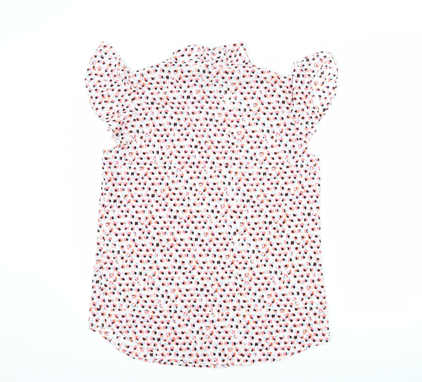 Adrianna Papell Womens White Polka Dot  Basic T-Shirt Size S