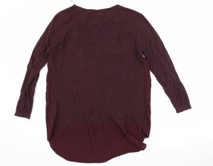 Back view of Warehouse women’s purple jumper, size UK 10