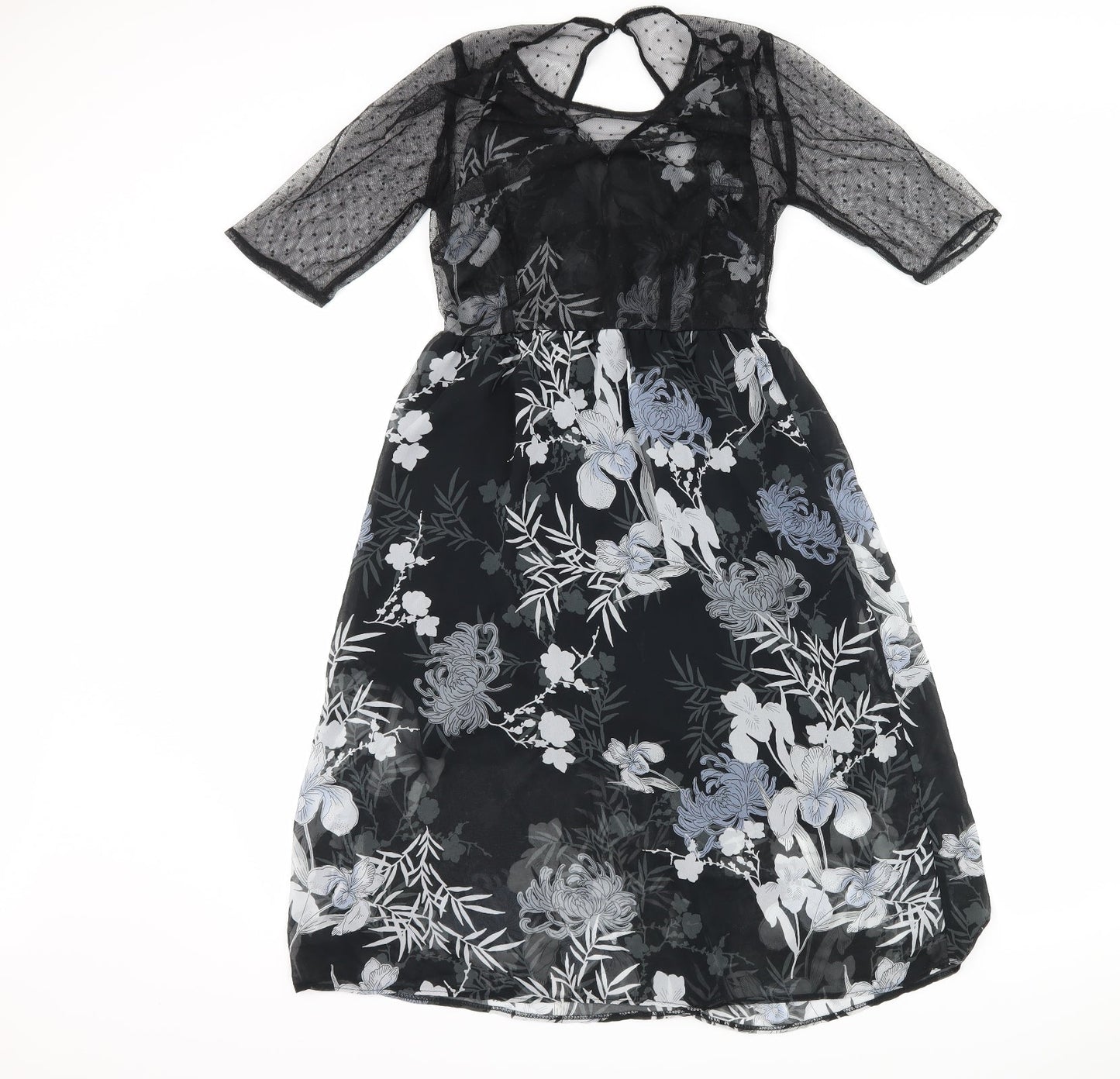 River Island Womens Black Floral  Shift  Size 8