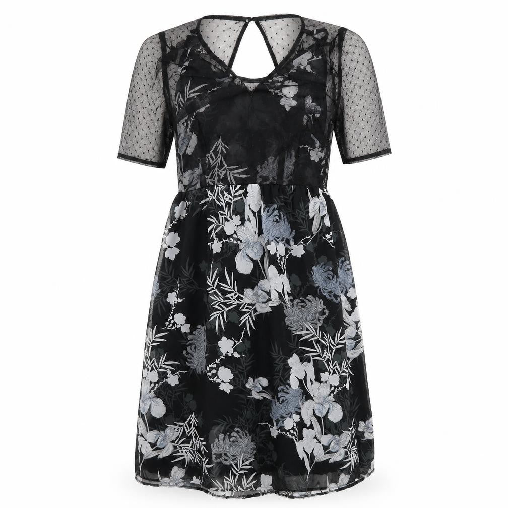 River Island Womens Black Floral  Shift  Size 8