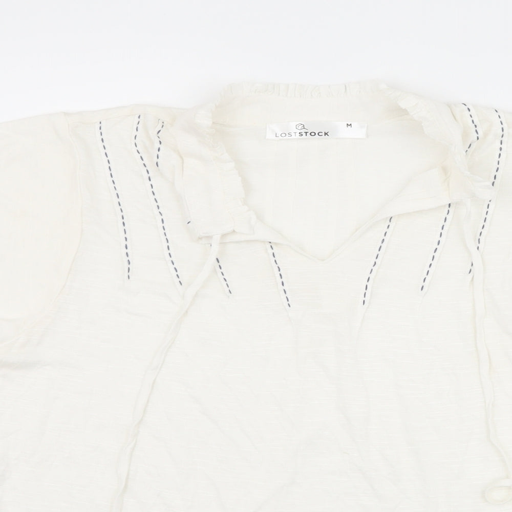 Lost Stock Womens White   Basic T-Shirt Size M