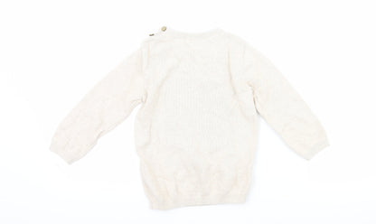 Back view of H&M girls’ beige jumper, size 2, years - penguin