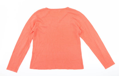 Back view of Klass women’s pink jumper, size M