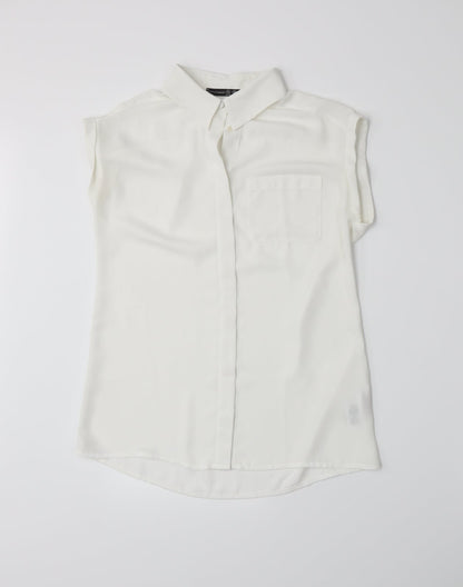 Additional front view of Atmosphere women’s white basic button-up, size UK 8