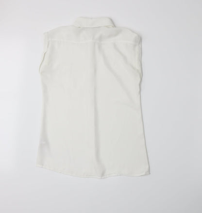 Back view of Atmosphere women’s white basic button-up, size UK 8
