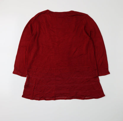 Back view of Per Una women’s red jumper, size UK 16