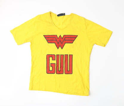 Additional front view of Hanes women’s yellow basic t-shirt, size L