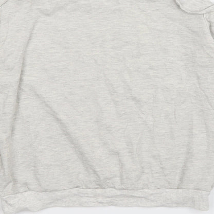 Brand and care label for PROMESA women’s grey knit jumper, size S, - cold shoulder