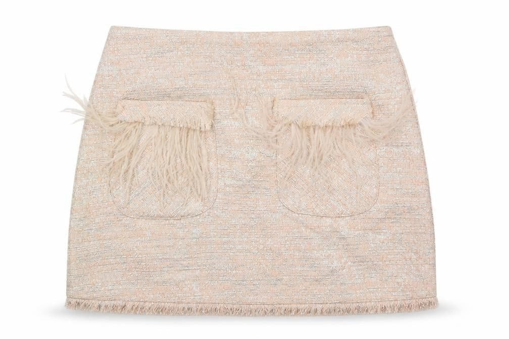 H&M Womens Ivory  Knit Straight & Pencil Skirt Size M  - feather pockets