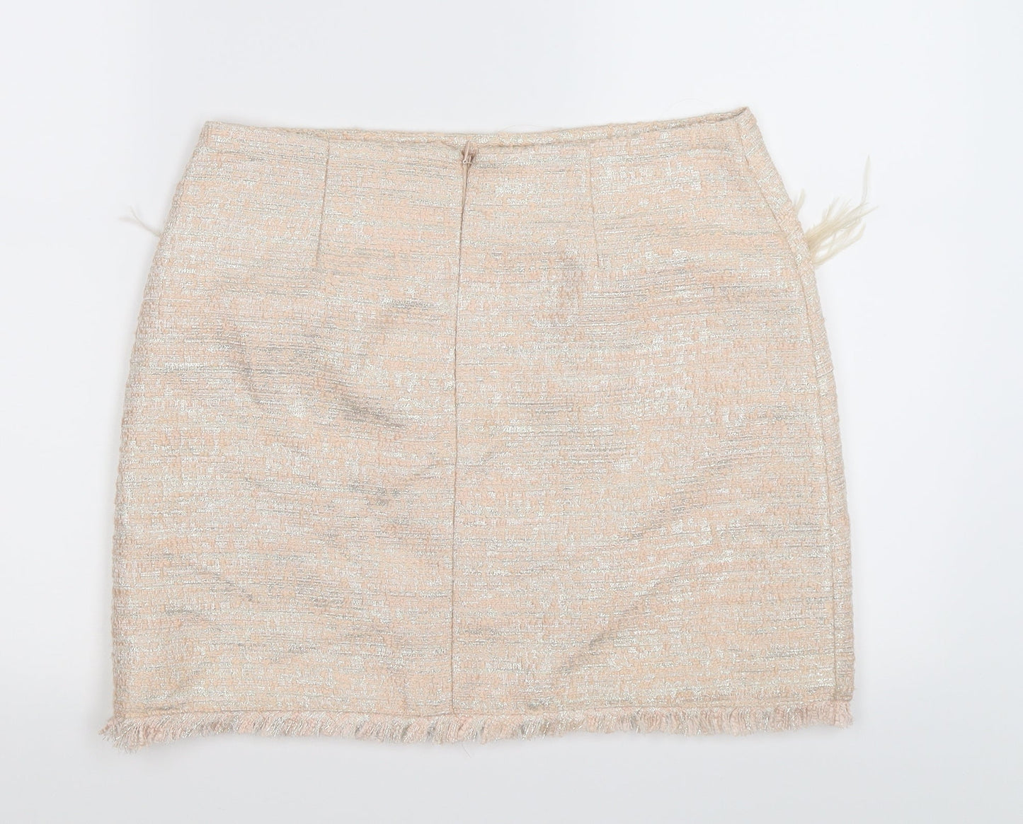 H&M Womens Ivory  Knit Straight & Pencil Skirt Size M  - feather pockets
