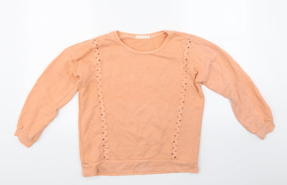 Additional front view of Mango girls’ pink pullover sweatshirt, size 11-12, years
