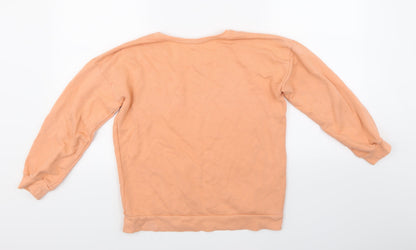 Back view of Mango girls’ pink pullover sweatshirt, size 11-12, years