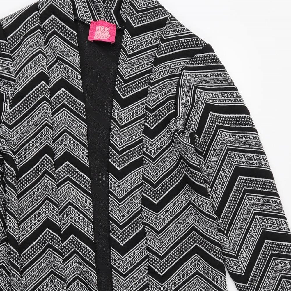 Miss Sassy Womens Black Geometric  Jacket  Size M
