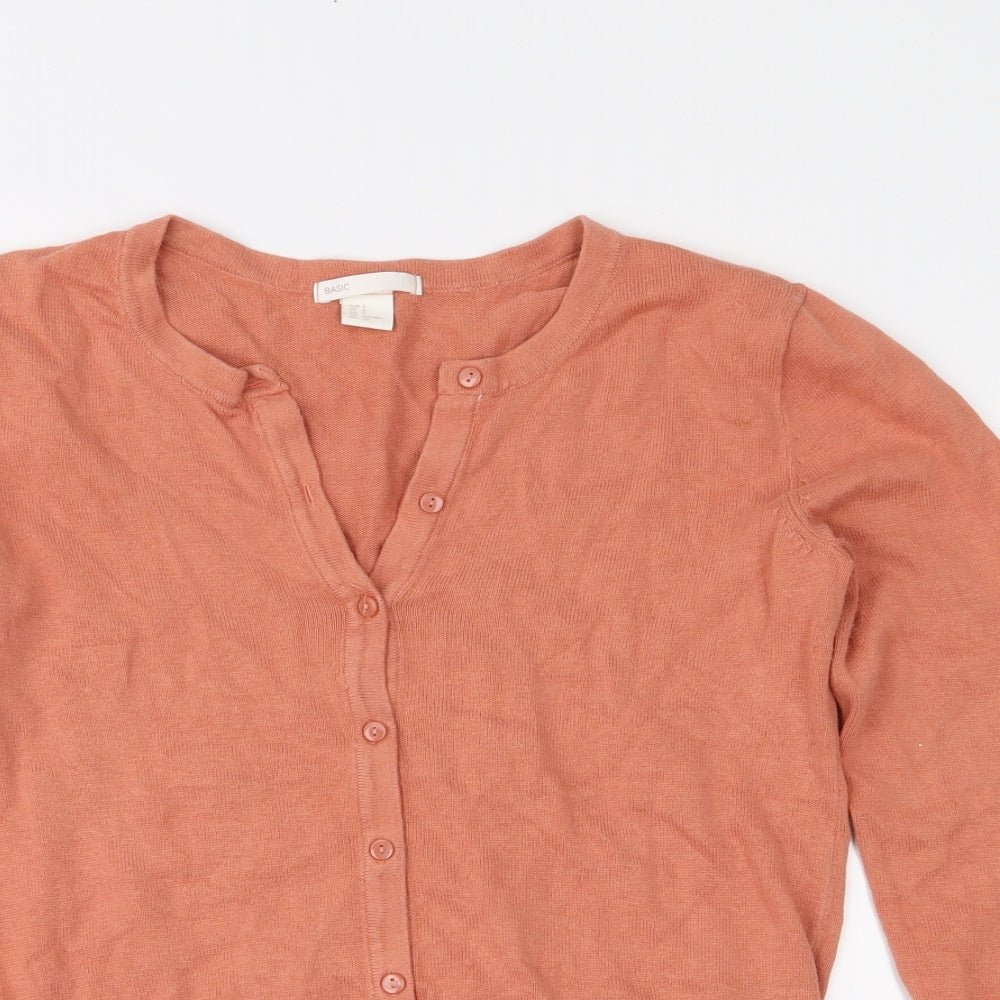 H&M Womens Pink  Knit Cardigan Jumper Size S