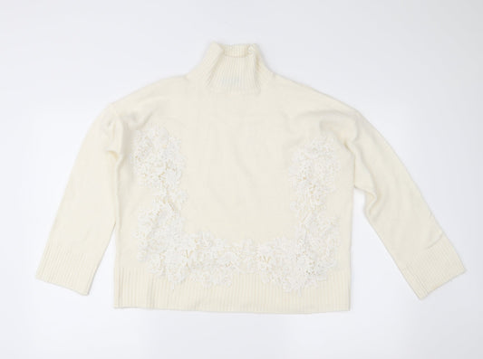 Marks and Spencer Womens Ivory  Knit Pullover Jumper Size M