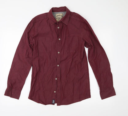Additional front view of Twisted Soul men’s red button-up, size S