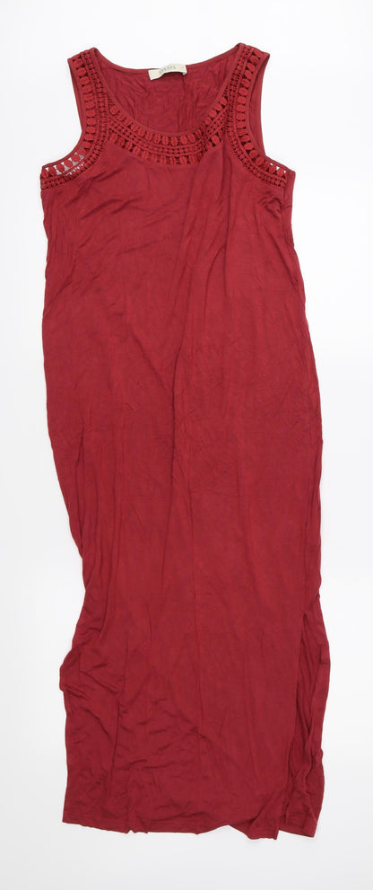 Additional front view of Oasis women’s red jersey maxi, size XS