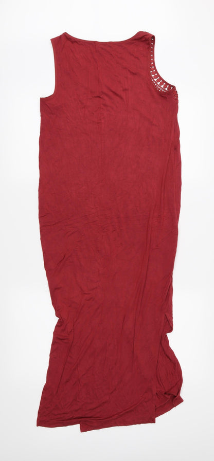 Back view of Oasis women’s red jersey maxi, size XS