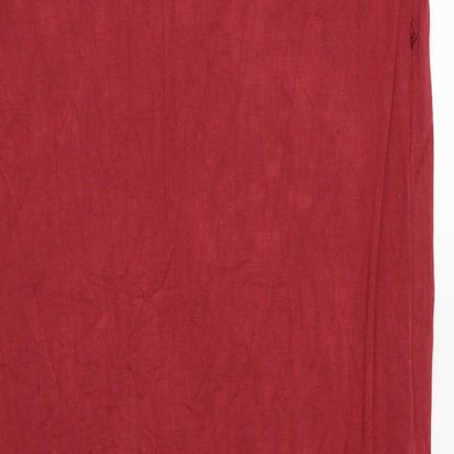 Brand and care label for Oasis women’s red jersey maxi, size XS