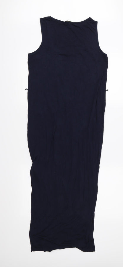 Back view of Oasis women’s blue jersey maxi, size XS