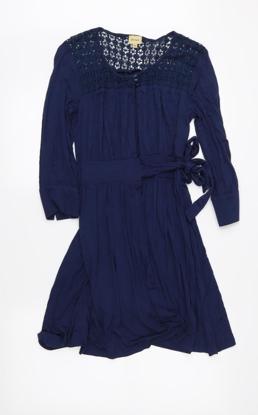 Ella Moss Womens Blue  Jersey Fit & Flare  Size 4
