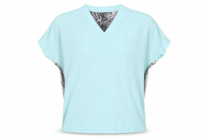 Front view of Dunnes women’s green animal print basic blouse, size M