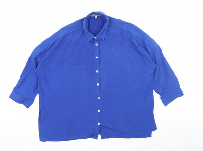 Additional front view of Marks & Spencer women’s blue basic blouse, size UK 8