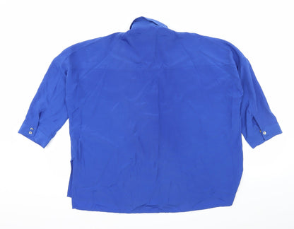 Back view of Marks & Spencer women’s blue basic blouse, size UK 8