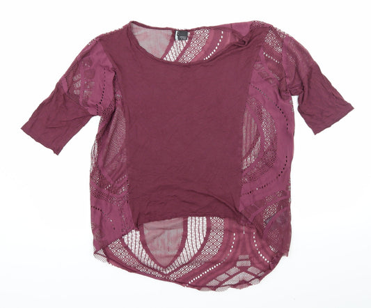 Sparkle & Fade Womens Purple   Basic T-Shirt Size M