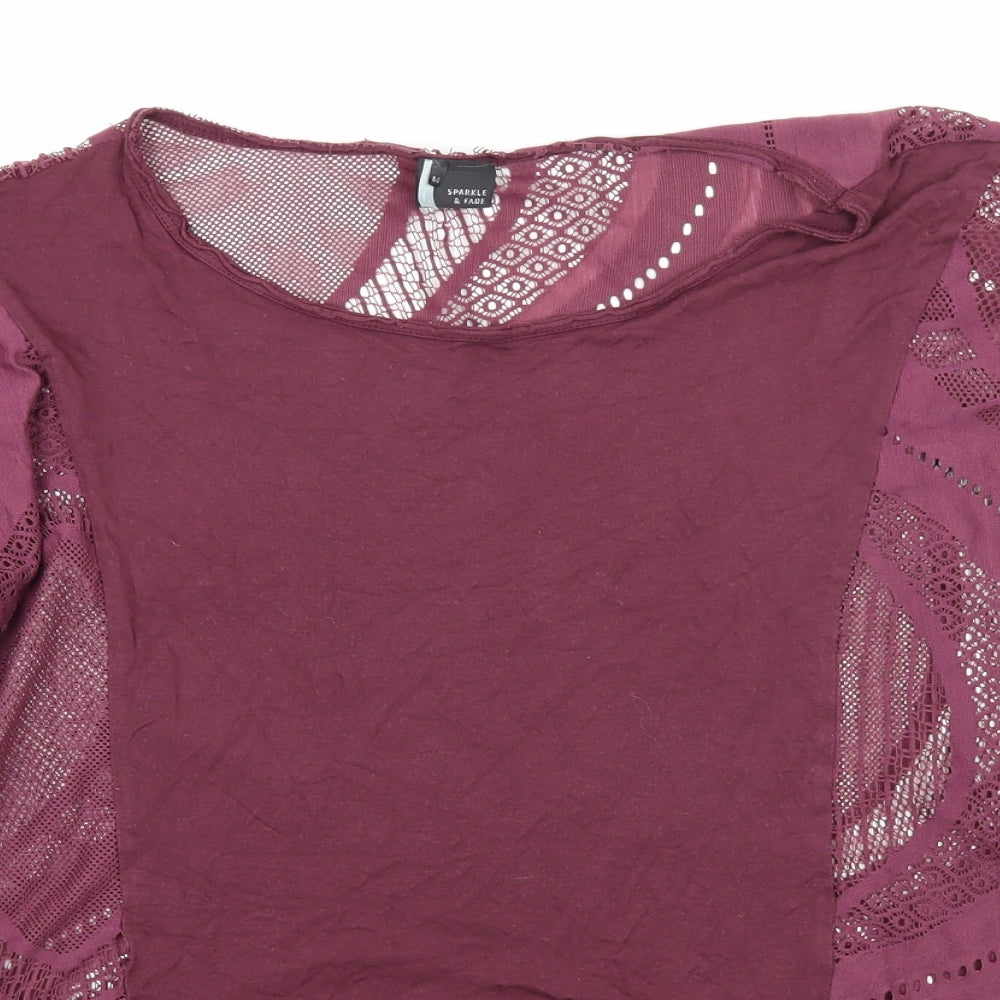 Sparkle & Fade Womens Purple   Basic T-Shirt Size M