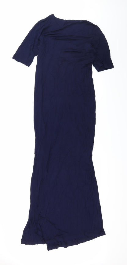 Back view of Oasis women’s blue jersey maxi, size S