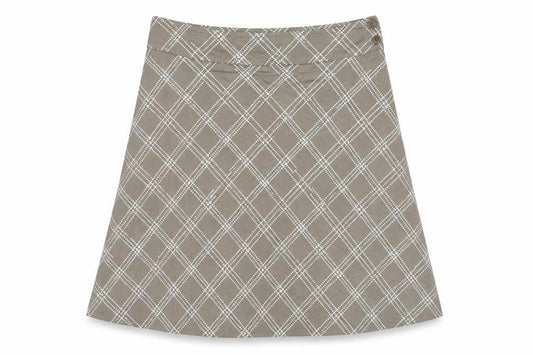 Front view of Coast women’s brown flare skirt, size UK 16