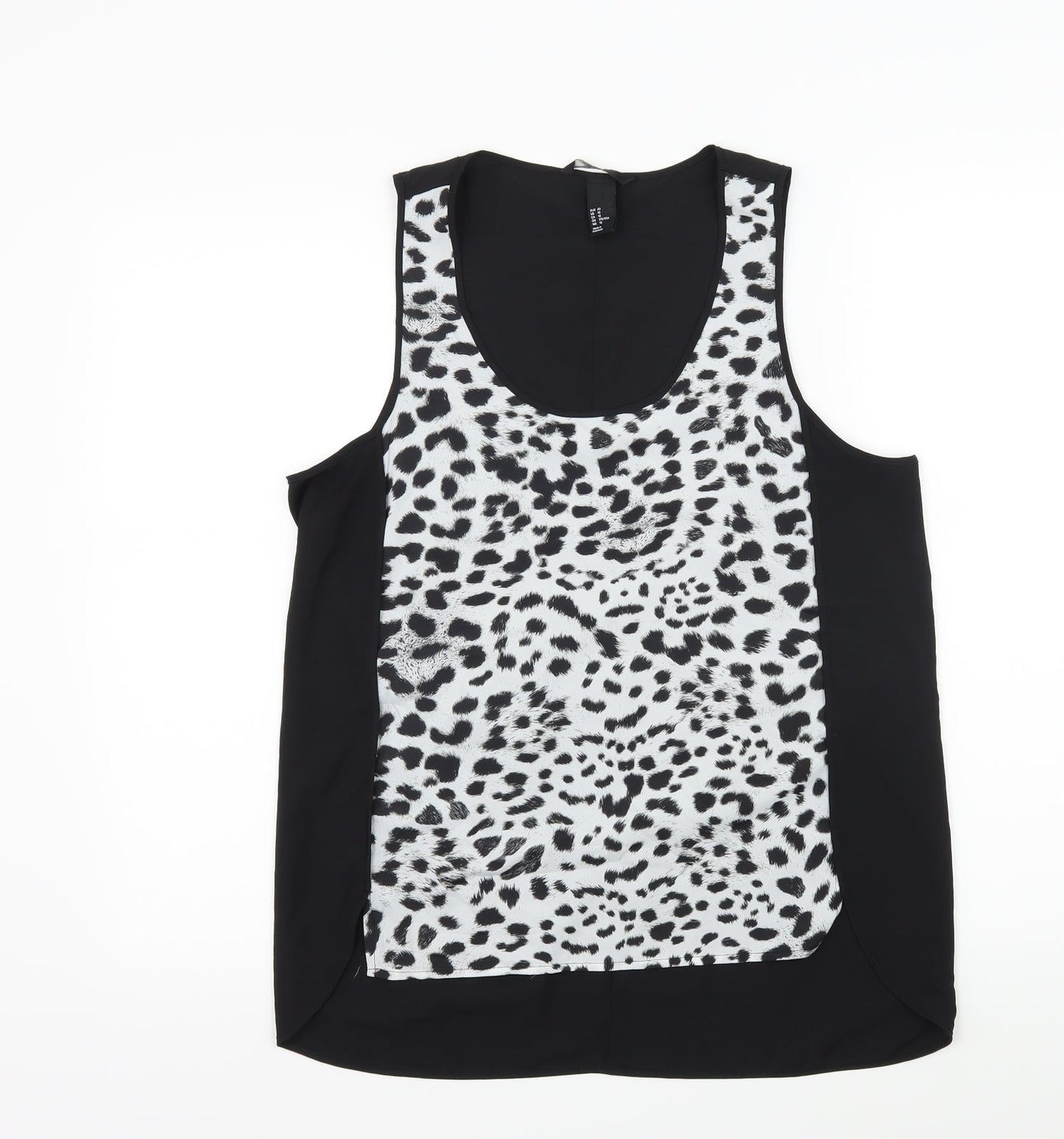 H&M Womens Black Animal Print  Camisole Tank Size 12