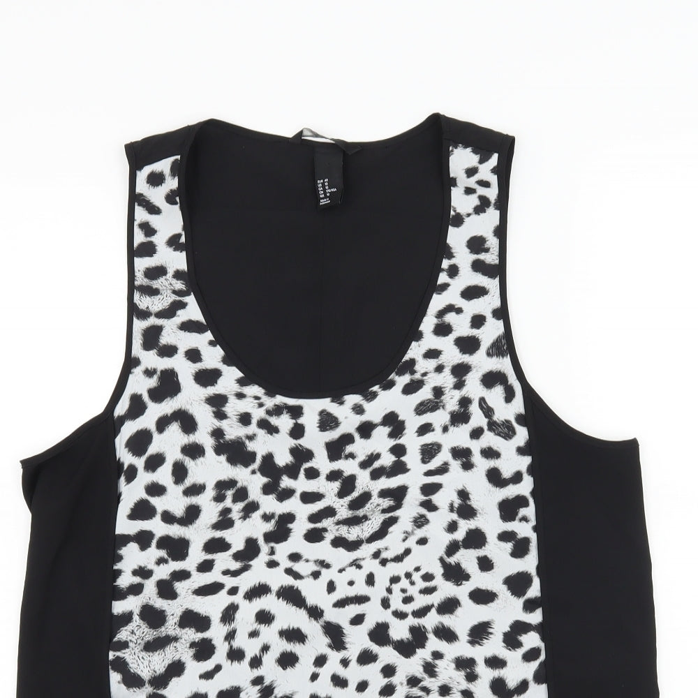 H&M Womens Black Animal Print  Camisole Tank Size 12
