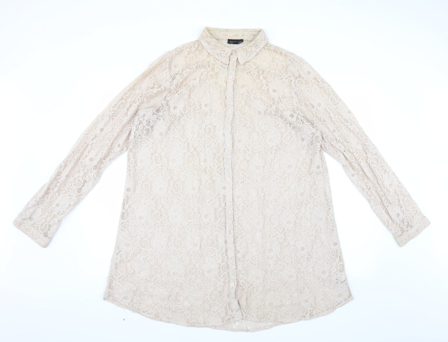 Topshop Womens Beige   Basic Blouse Size 16