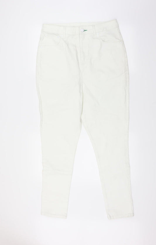 Preworn Womens White  Denim Straight Jeans Size 32 in L27 in