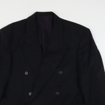 Close-up detail of George men’s blue jacket suit jacket, size 42